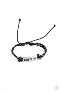 Dare to Fail - Black Inspirational Bracelet - Sabrinas Bling Collection