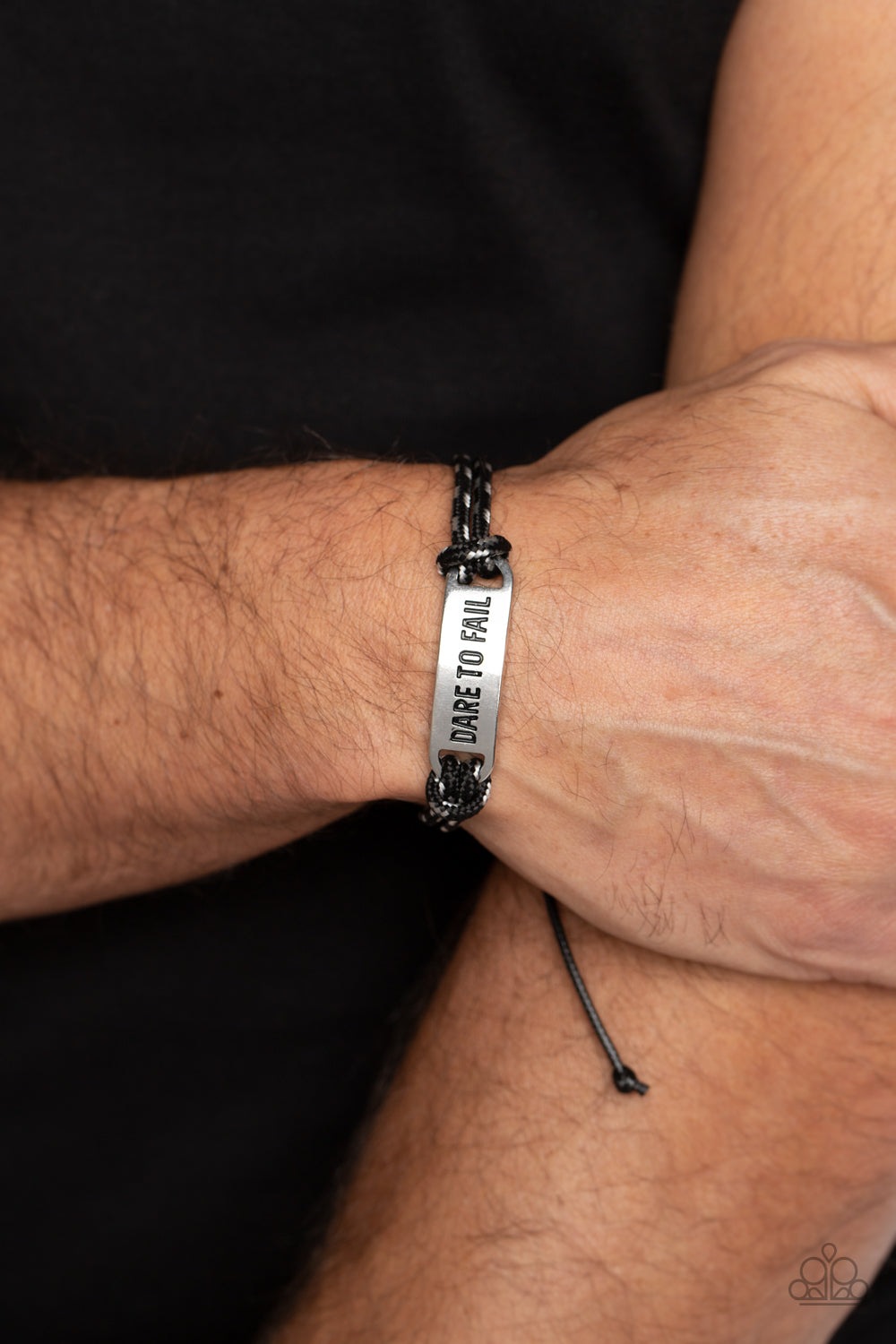 Dare to Fail - Black Inspirational Bracelet - Sabrinas Bling Collection