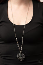 Load image into Gallery viewer, Doting Devotion - White Filigree Heart Necklace - Sabrina&#39;s Bling Collection