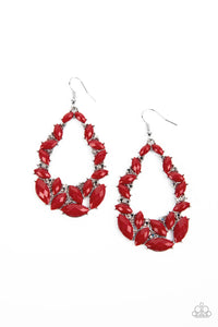 Tenacious Treasure - Red Teardrop Earrings - Sabrina's Bling Collection