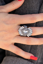 Load image into Gallery viewer, Daringly Deco - Black Gunmetal &amp; Rhinestone Ring - Sabrina&#39;s Bling Collection