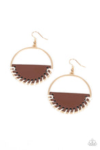 Load image into Gallery viewer, Lavishly Laid Back - Brown Leather Earrings - Sabrina&#39;s Bling Collection