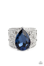 Load image into Gallery viewer, Kinda a Big Deal - Blue Rhinestone Ring - Sabrina&#39;s Bling Collection