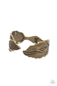 American Art - Brass Feather Bracelet - Sabrinas Bling Collection