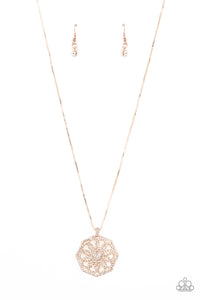 Botanical Bling - Rose Gold & Rhinestone Necklace - Sabrina's Bling Collection