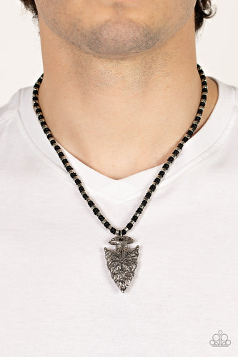 Get Your ARROWHEAD in the Game - Black Necklace - Sabrina's Bling Collection