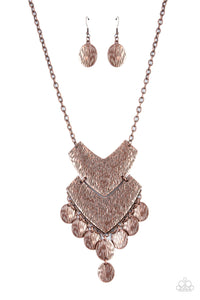 Keys to the ANIMAL Kingdom - Copper Chevron Necklace - Sabrina's Bling Collection