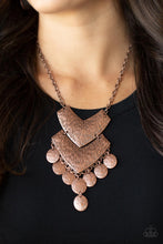 Load image into Gallery viewer, Keys to the ANIMAL Kingdom - Copper Chevron Necklace - Sabrina&#39;s Bling Collection