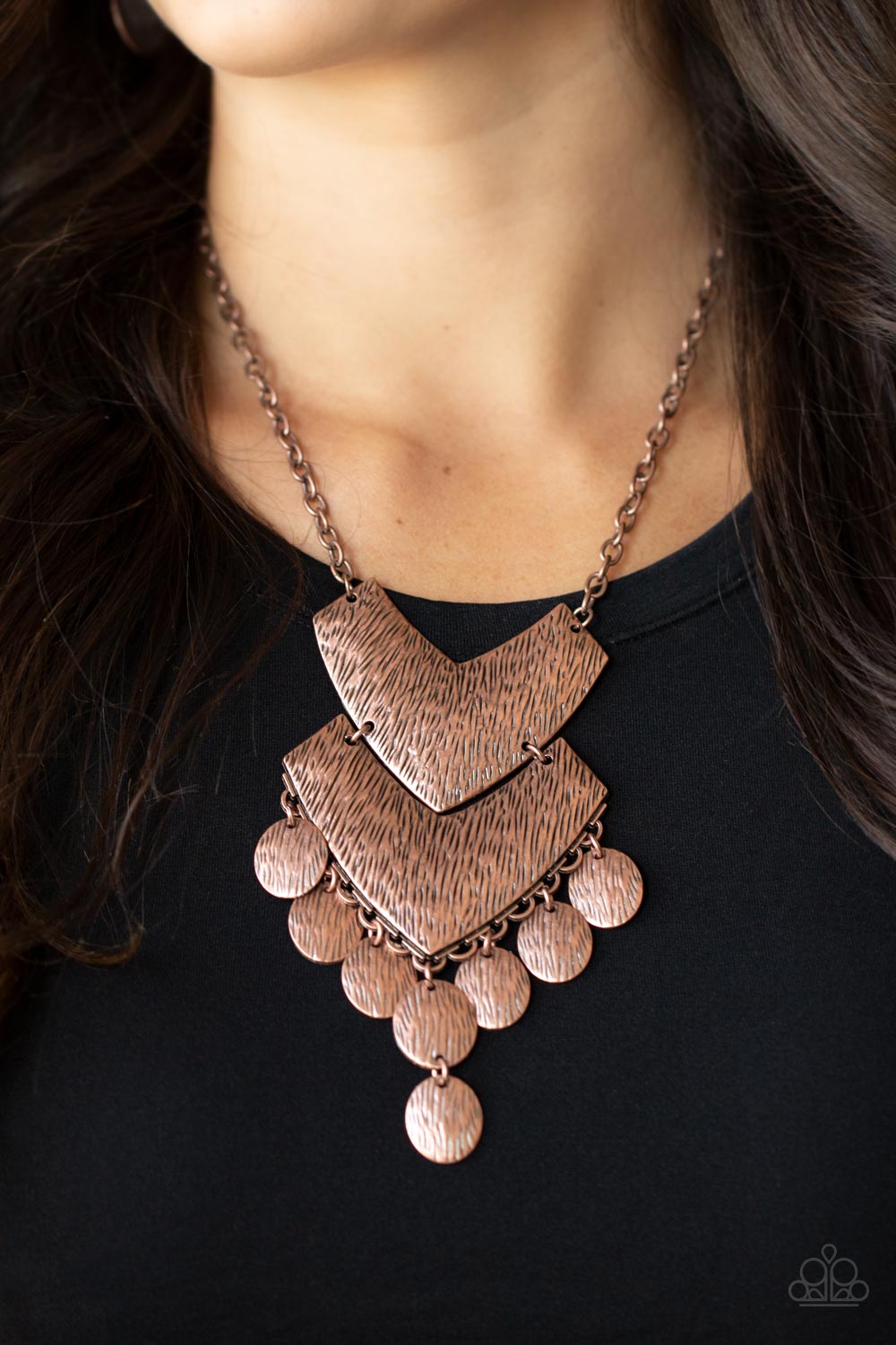 Keys to the ANIMAL Kingdom - Copper Chevron Necklace - Sabrina's Bling Collection