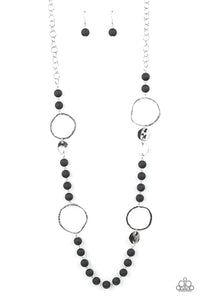 Sea Glass Wanderer - Black Necklace - Sabrina's Bling Collection