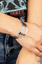 Load image into Gallery viewer, Tantalizingly Tiered - Silver Cuff Bracelet - Sabrina&#39;s Bling Collection