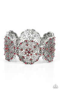 All in the Details - Red Rhinestone Bracelet - Sabrinas Bling Collection