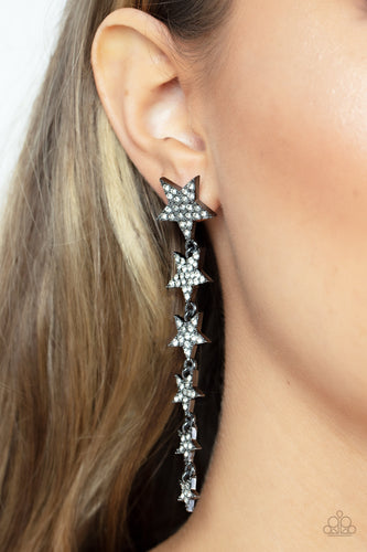 Americana Attitude - Black & Rhinestone Earrings - Sabrina's Bling Collection