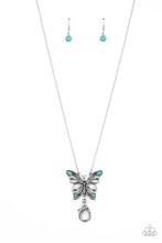 Load image into Gallery viewer, Badlands Butterfly - Blue Turquoise Butterfly Necklace - Sabrina&#39;s Bling Collection