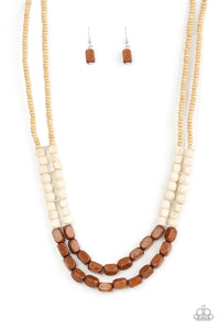 Bermuda Bellhop - Brown Wood Necklace - Sabrina's Bling Collection