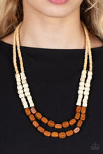 Load image into Gallery viewer, Bermuda Bellhop - Brown Wood Necklace - Sabrina&#39;s Bling Collection