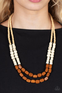 Bermuda Bellhop - Brown Wood Necklace - Sabrina's Bling Collection