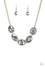 Load image into Gallery viewer, Cosmic Closeup - Brass &amp; Oil Spill Necklace - Sabrina&#39;s Bling Collection