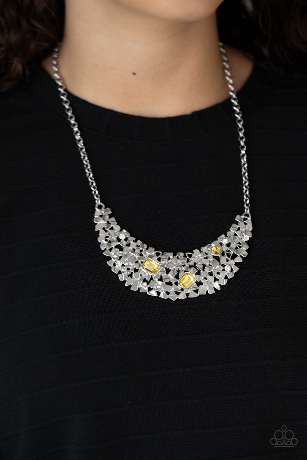 Fabulously Fragmented - Yellow Necklace - Sabrina's Bling Collection