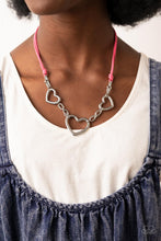 Load image into Gallery viewer, Fashionable Flirt - Pink &amp; Silver Heart Necklace - Sabrina&#39;s Bling Collection