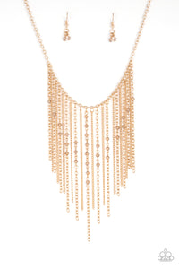 First Class Fringe - Gold Necklace - Sabrina's Bling Collection