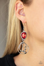 Load image into Gallery viewer, Galactic Drama - Red Rhinestone Earrings - Sabrina&#39;s Bling Collection