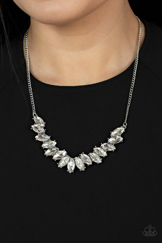 Galaxy Game-Changer - White Marquise Rhinestone Necklace - Sabrina's Bling Collection