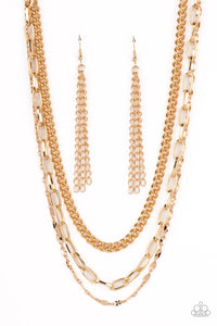 Galvanized Grit - Gold Layered Necklace - Sabrina's Bling Collection