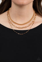 Load image into Gallery viewer, Galvanized Grit - Gold Layered Necklace - Sabrina&#39;s Bling Collection