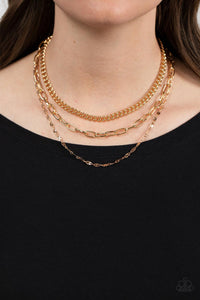 Galvanized Grit - Gold Layered Necklace - Sabrina's Bling Collection