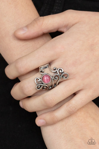 Glimmering Grapevines - Pink Cat's Eye Stone Ring - Sabrina's Bling Collection