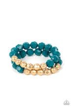 Load image into Gallery viewer, Grecian Glamour - Blue &amp; Gold Bracelet - Sabrina&#39;s Bling Collection