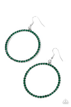 Load image into Gallery viewer, Head-Turning Halo - Green Rhinestone Earrings - Sabrina&#39;s Bling Collection