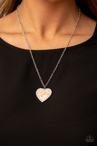 Heart Full of Luster - Brown & Opal Rhinestone Necklace - Sabrina's Bling Collection