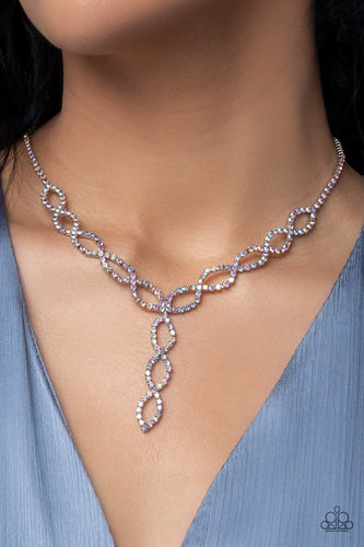 Infinitely Icy - Multi Iridescent Necklace - Life Of The Party September 2022 - Sabrina's Bling Collection