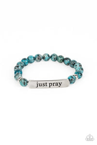 Just Pray - Blue Stone "Just Pray" Bracelet - Sabrinas Bling Collection