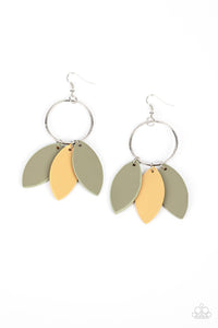 Leafy Laguna - Multi Green & Tan Earrings - Sabrina's Bling Collection