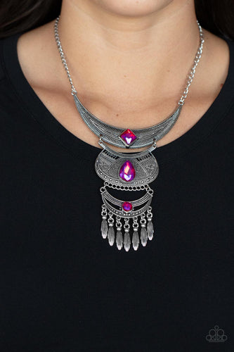 Lunar Enchantment - Pink Oil Spill Necklace - Sabrina's Bling Collection