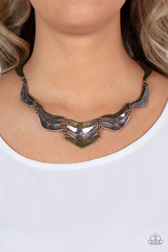 Mixed Metal Mecca - Brass, Silver & Copper Necklace - Sabrina's Bling Collection