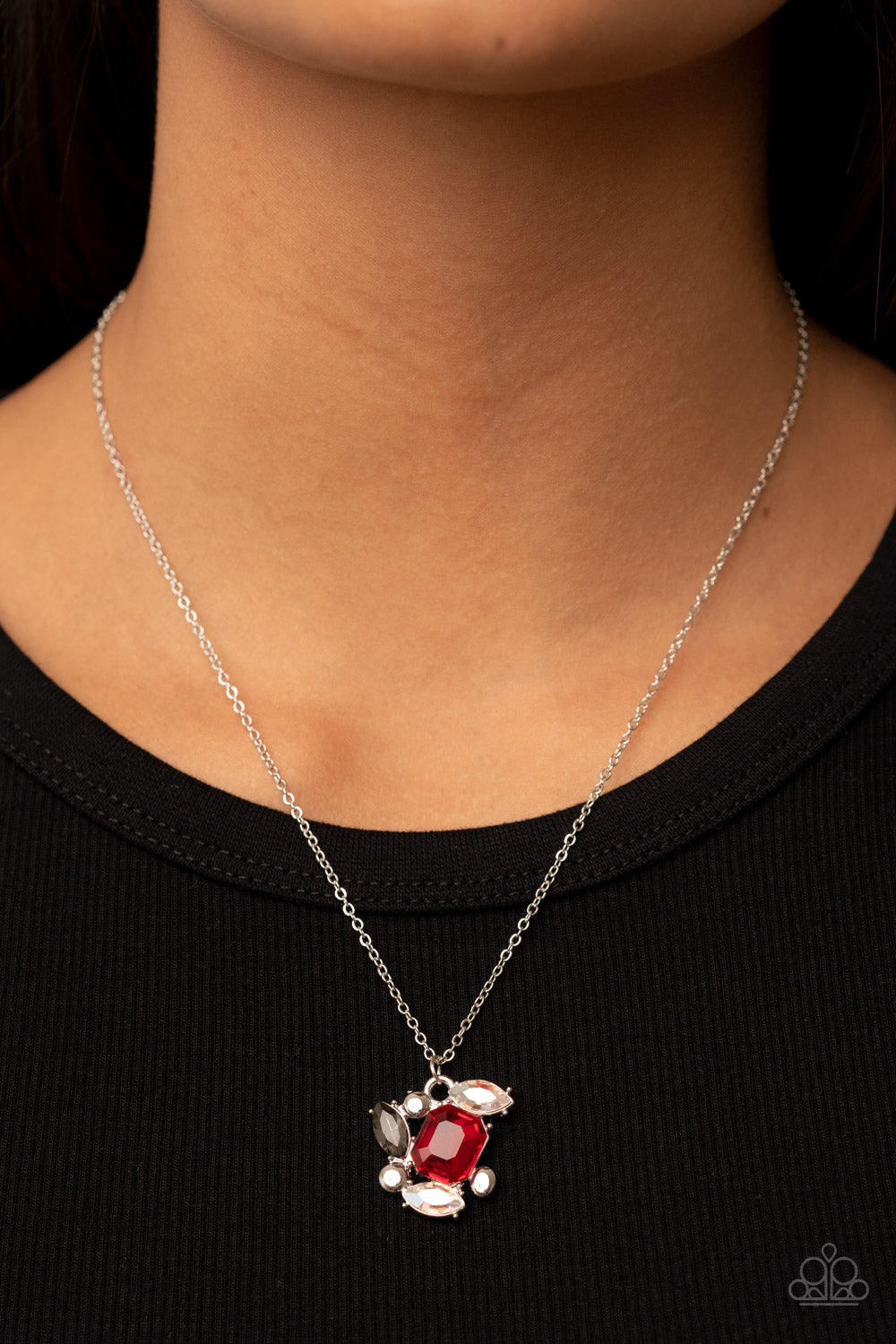 Prismatic Projection - Red Necklace - Sabrina's Bling Collection