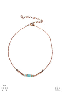 Retro Rejuvenation - Copper & Turquoise Choker Necklace - Sabrina's Bling Collection