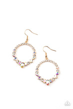 Load image into Gallery viewer, Revolutionary Refinement - Gold &amp; Iridescent Rhinestone Earrings - Sabrina&#39;s Bling Collection