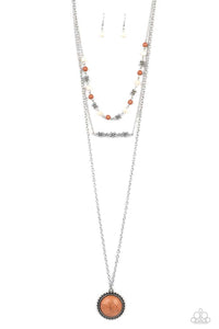 Sahara Symphony - Multi Brown & White Stone Necklace - Sabrina's Bling Collection