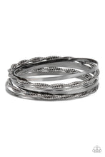 Load image into Gallery viewer, Sensational Shimmer - Black Bangle Bracelets - Sabrina&#39;s Bling Collection