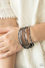 Load image into Gallery viewer, Sensational Shimmer - Black Bangle Bracelets - Sabrina&#39;s Bling Collection