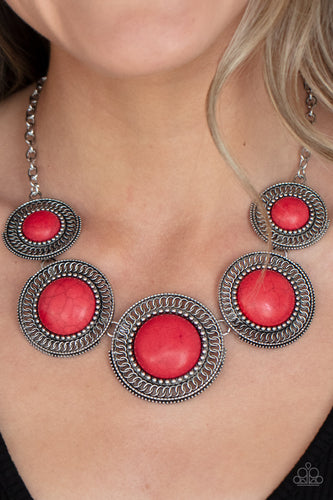 She Went West - Red Crackle Stone Necklace - Sabrina's Bling Collection