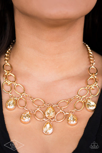 Show-Stopping Shimmer - Gold Necklace - Black Diamond Exclusive - Sabrina's Bling Collection