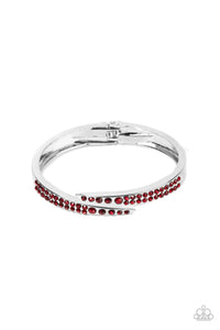 Sideswiping Shimmer - Red Rhinestone Bracelet - Sabrina's Bling Collection