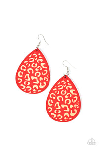 Suburban Jungle - Red Wood Earrings - Sabrina's Bling Collection Info Draft Submit Title