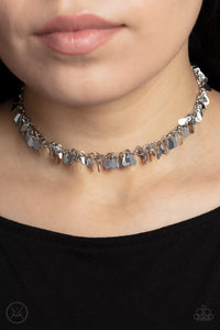 Surreal Shimmer - Silver Choker Necklace - Sabrina's Bling Collection